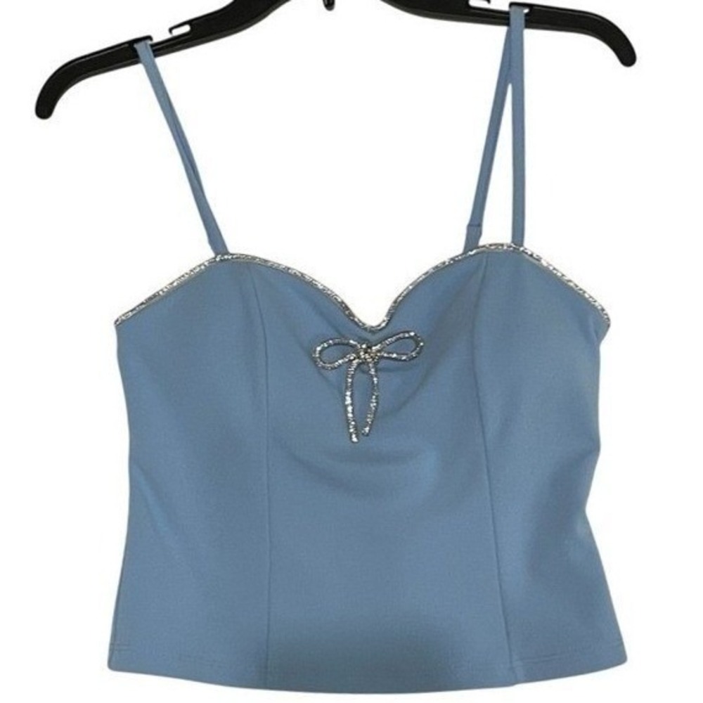 NWT Honey & Sparkle Rhinestone Blue XL Tank Top